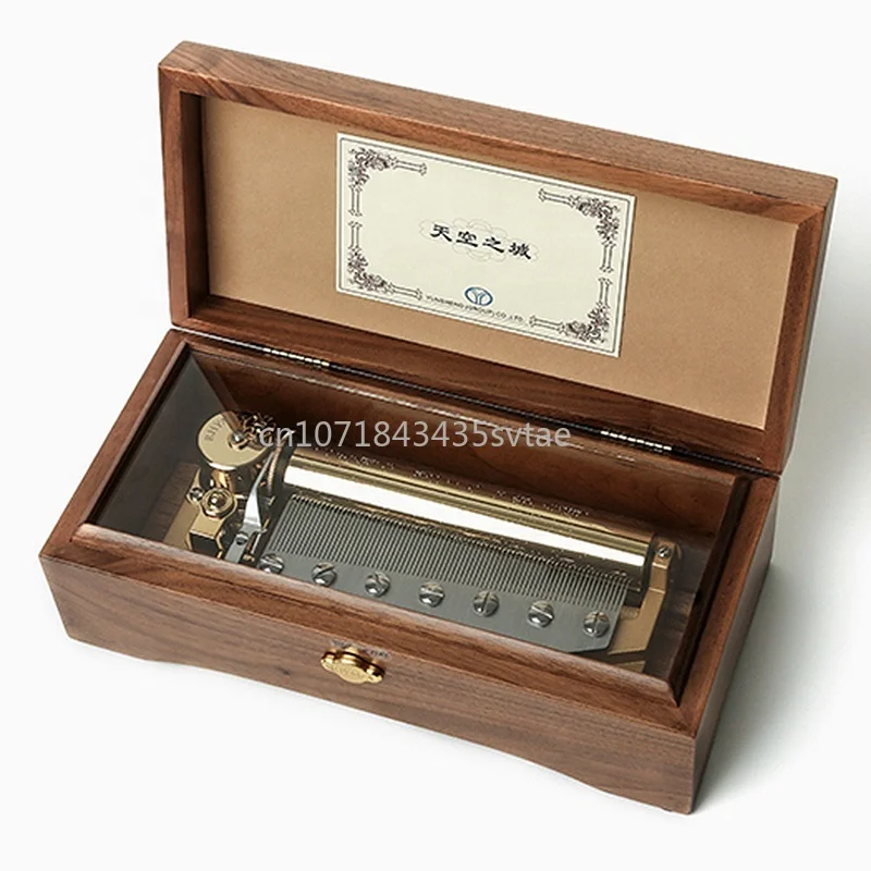 Professional Wholesale RHYMES 78-tone Wooden Music Box Custom Engraving High-end Pop Melody Music Creative Marketing Gift