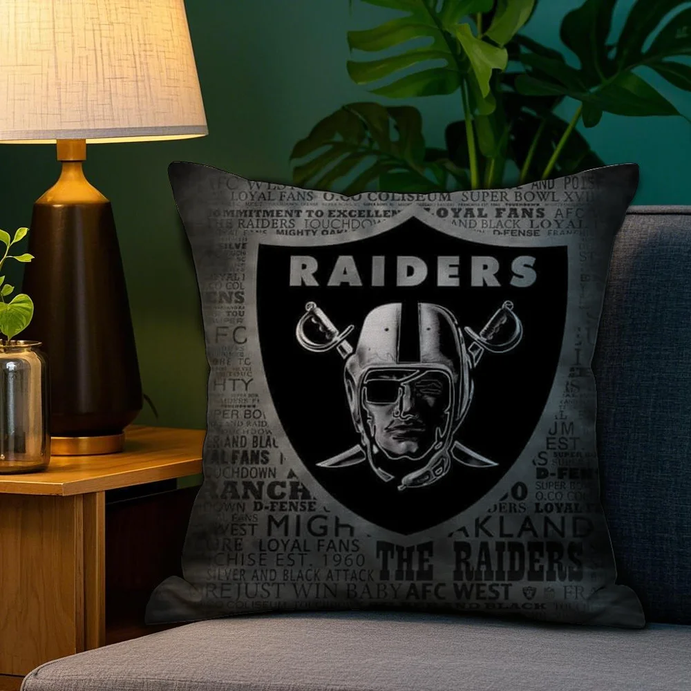 

COOL 0-Oaklands R-Raiders Logo Pillow Case Plush Fabric Soft Double Sided Print Sofa Cushion Cover Throw Pillow Covers