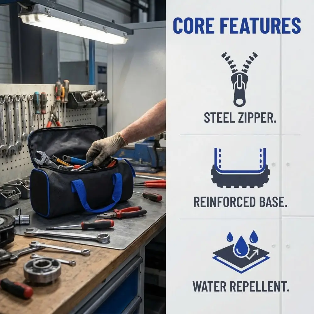 With Handle Portable Tool Bag Zip Closure Repair Kit Tool Carrying Case Portable Design Organizer Function Organizer Pouch