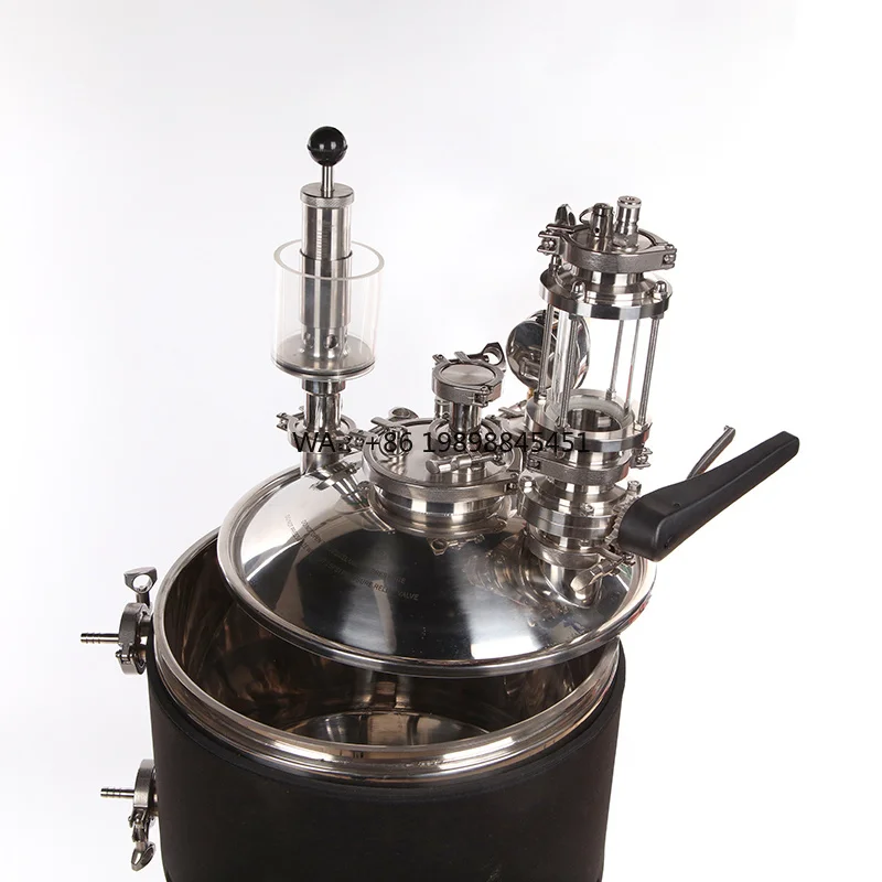 Movable Brewing Conical Fermentation Tank Double Jacket Tank 30L 55L 75L Food Grade Stainless Steel