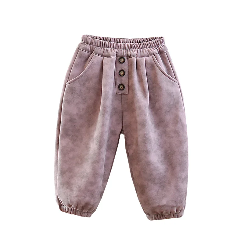 Pantalon en velours chaud pour garçon et fille, survêtement en coton, vêtements d'extérieur décontractés, hiver