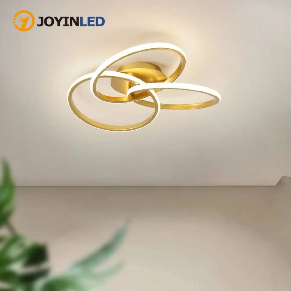 Modern Luxury LED Ceiling Light For Living Dining Room Master Bedroom Home Indoor Decor Fixture Dimmable Gold Black Chandeliers