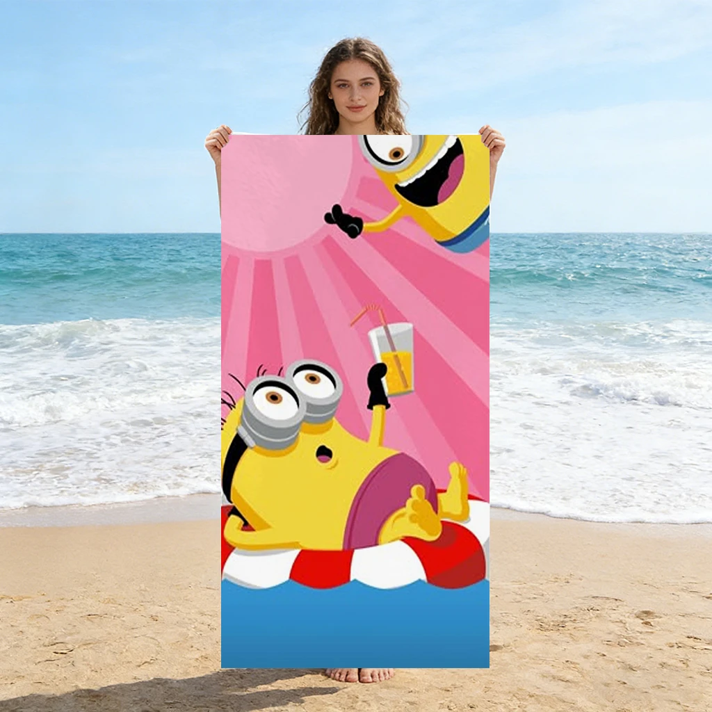 Strandtuch mit großäugigen, niedlichen Kreaturen, Hawaii-Urlaub, schnell trocknend, geeignet für Strandurlaub, Pool, Fitness, Yoga, Geschenk für Freunde und Familie