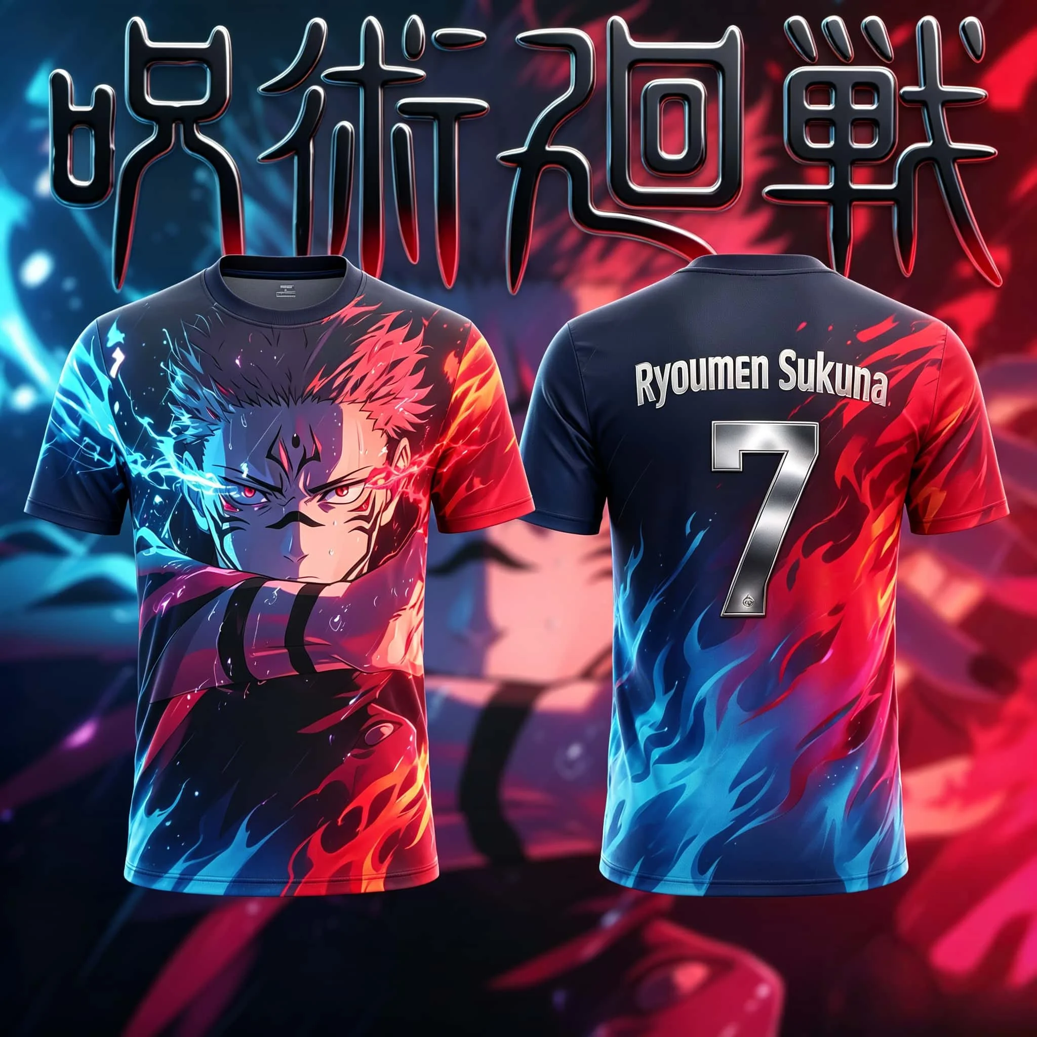 2026 Summer Jujutsu Kaisen Ryomen Sukuna T-shirt, Unisex Oversized Short Sleeve, Anime Streetwear Sports Casual Tops