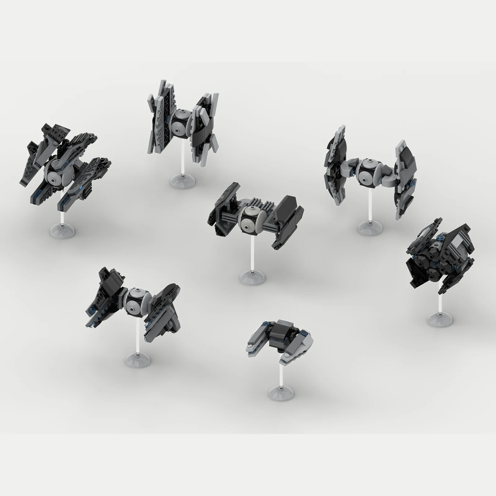 Moc Space Fighters Building Blocks Sci-Fi Interstellar Military Air Vehicles Robot Model Bricks Assembly Toys