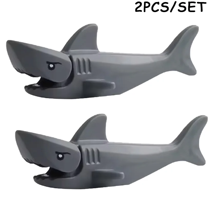 MOC Meerestiere Bausteine Teufelsrochen Hai Delfin Anglerfisch Koralle Muschel Seestern Oktopus Bausteine Spielzeug