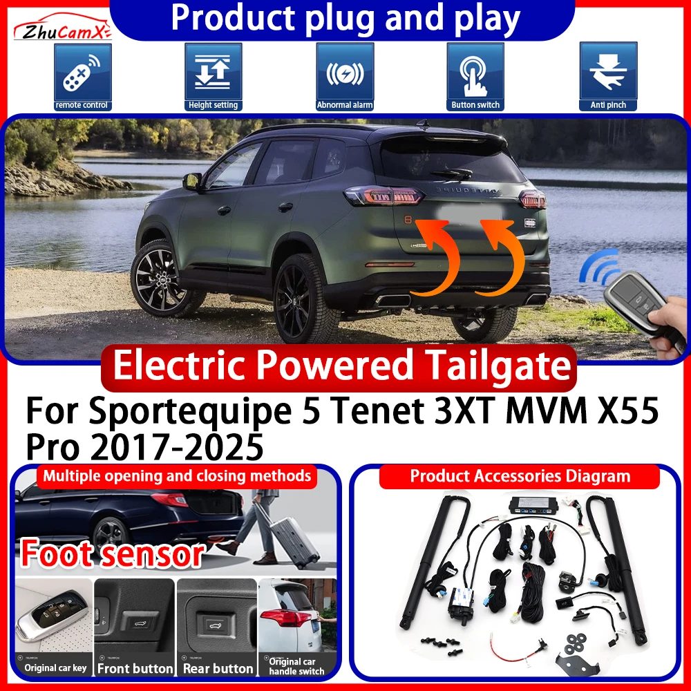 Electric Powered Tailgate for Sportequipe 5 Tenet 3XT MVM X55 Pro 2017-2025 Anti Pinch Smart Intelligent Control Gate Lift Kit