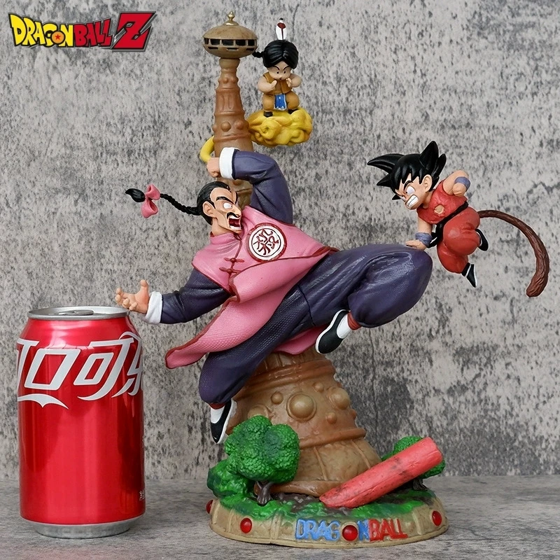 27.5cm Dragon Ball Z Karin Tower Upa Tao Pai Pai Vs Son Goku Statue Pvc Action Figure Collection Model Toy For Gifts