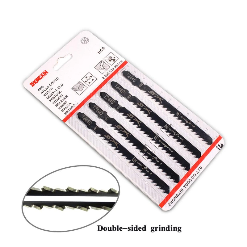 5Pcs/1 set Upgraded T244D 4mm Hardwood Curve Jig Saw Blades High Carbon Steel for Curve Cutting