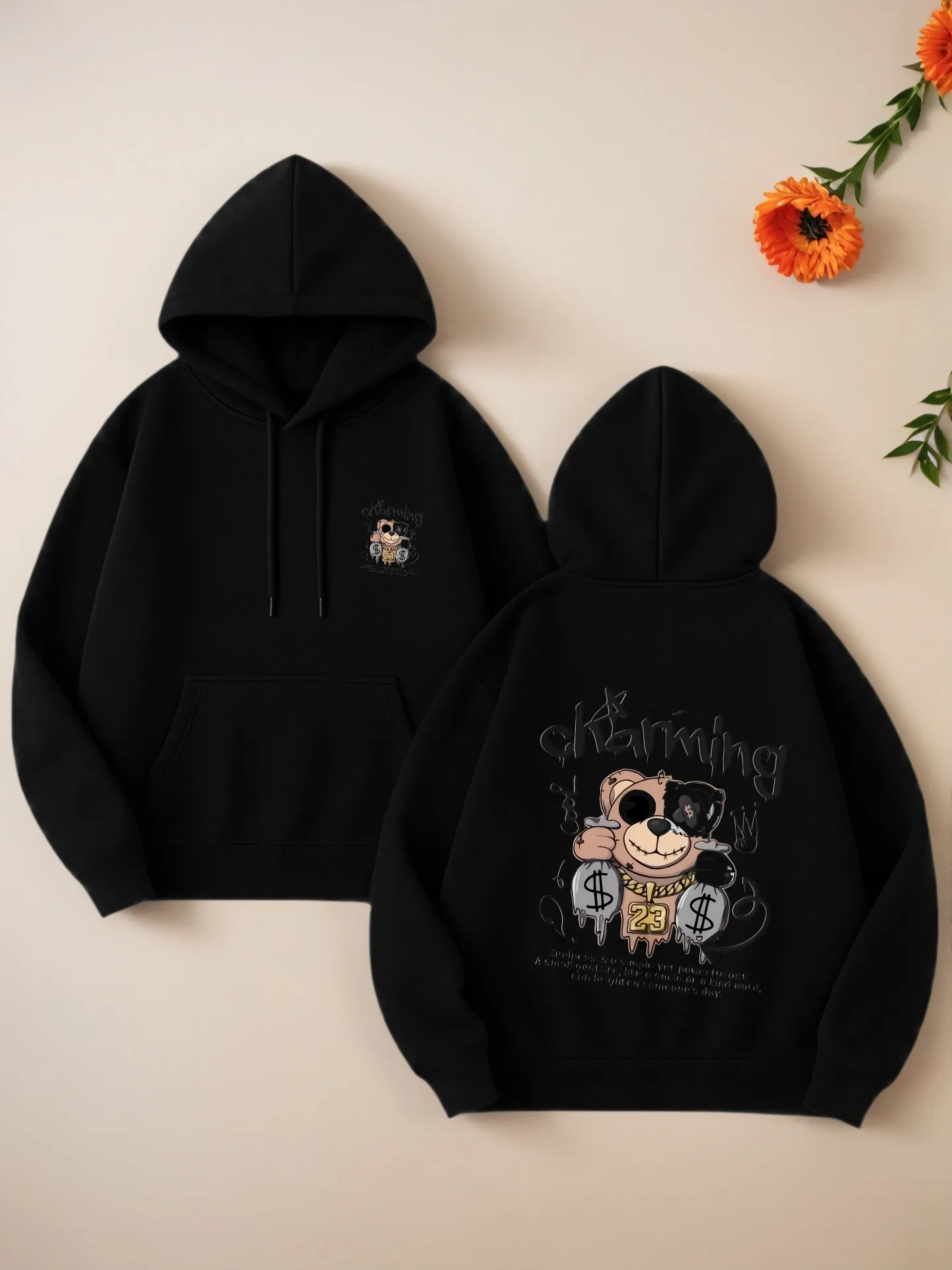 

Женская толстовка с рисунком, мультяшный принт, повседневная эстетика, смесь хлопка, повседневная повседневная одежда, для подростков