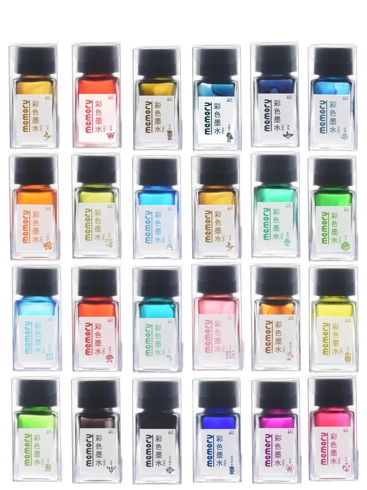 5ml 24 Colors Fountain Pen Ink Non Carbon Based Colorful Gradient Ink for Dip Pen Safe Non Toxic Art School Supplies Stationery