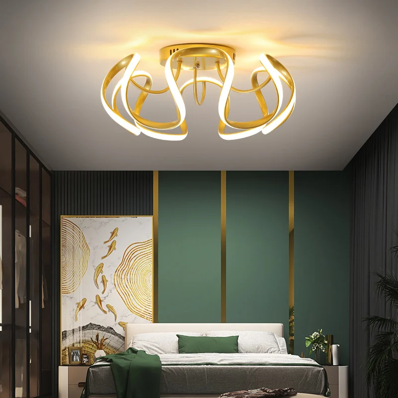 

New LED Ceiling Chandelier White/Black/Gold For Living Room Bedroom Studyroom Creative Design Indoor Lighting Fixtures AC90-260V