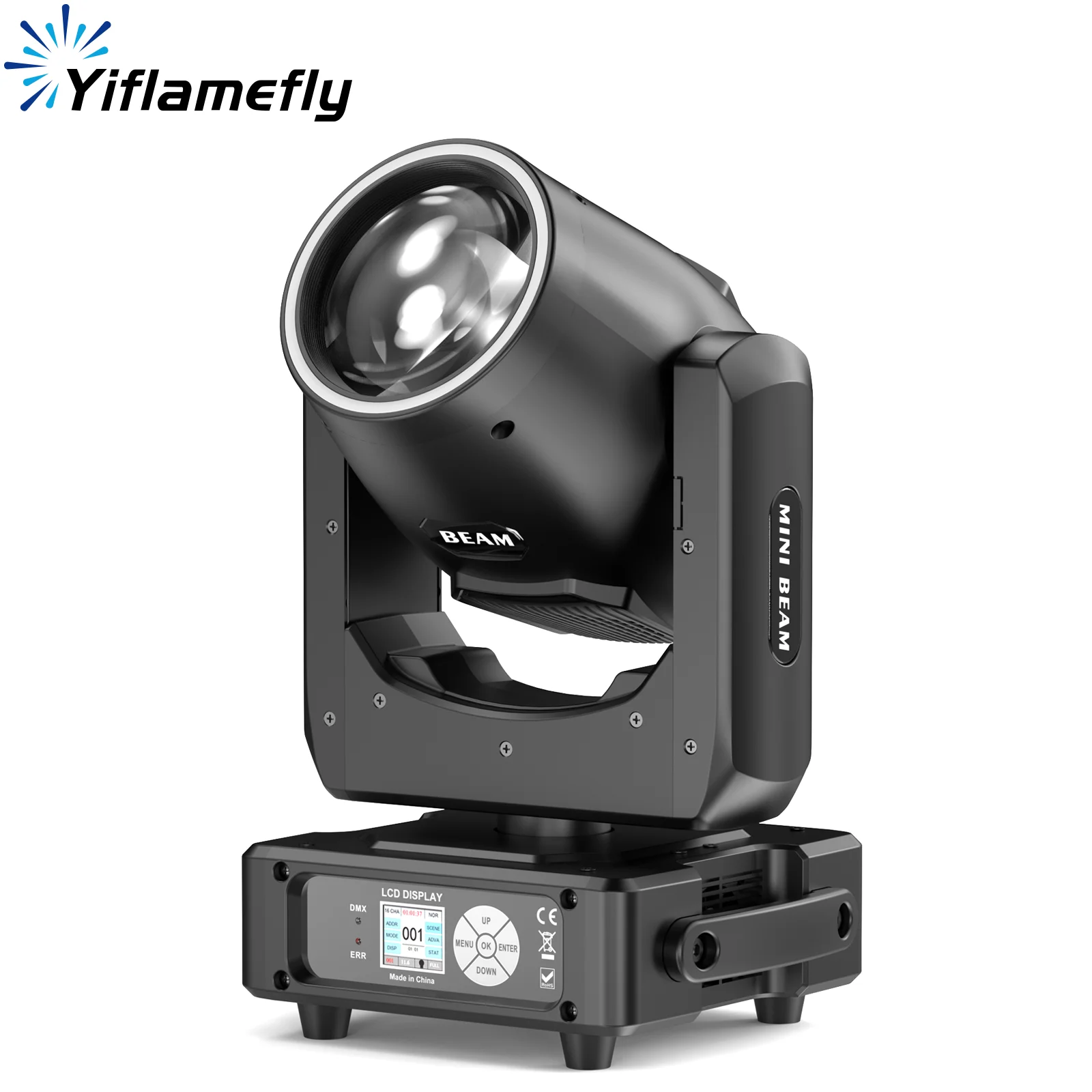 

Yiflamefly 230 Вт светодиодный луч с подвижной головкой и кольцом 13Colos 14Gobos 48Prisms Dmx сценические светильники с эффектом радуги и запотевания DJ Light