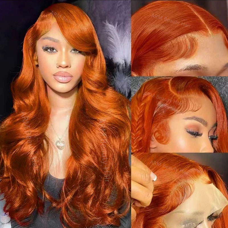 

Ginger Human Hair Wig 32 Inch 200 Density 13x4 Body Wave Wig Human Hair 13x6 Orange Ginger Lace Front Wig Human Hair Pre Plucked