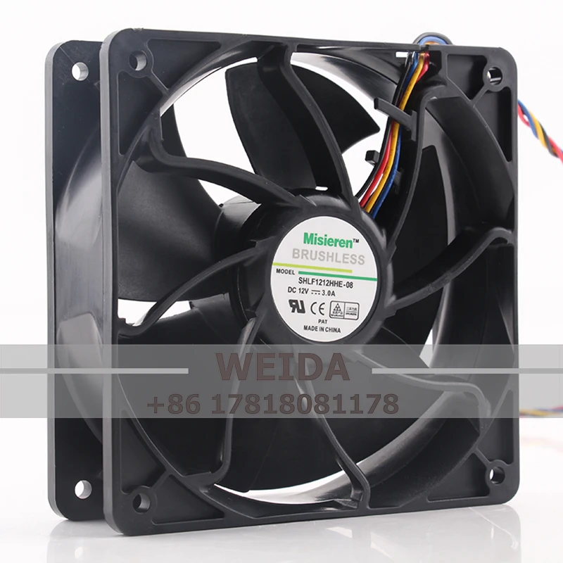 Original NIDEC 24V 48V DC12V 3A EC AC 12cm 12038 s7s9 Front and rear 7000 RPM SHLF1212HHE-08 cooling fan