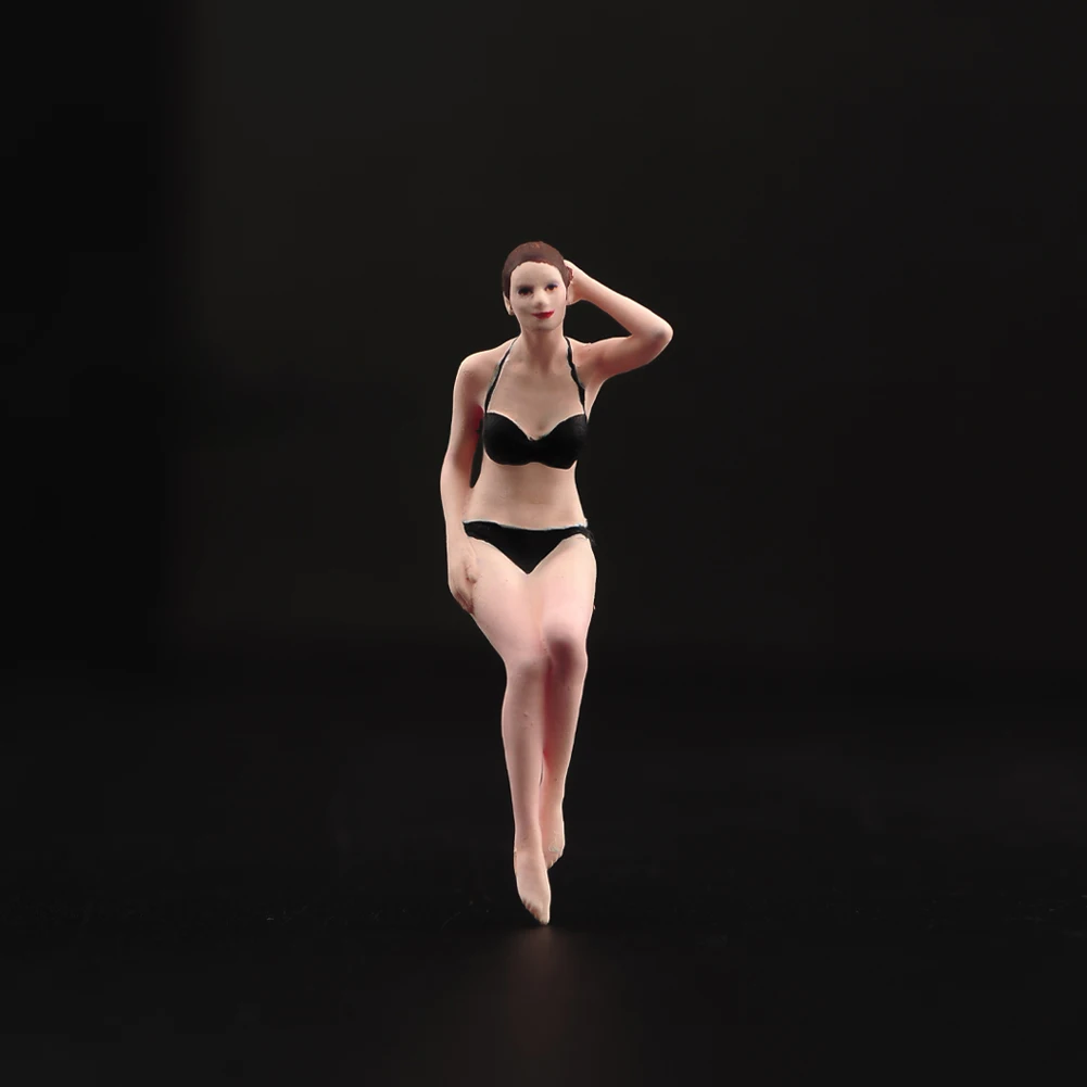 Miniature Figures 1/64 1/43 Bikini Girl Chair Painted Model Creative Photography  DIY for Car Model Matching