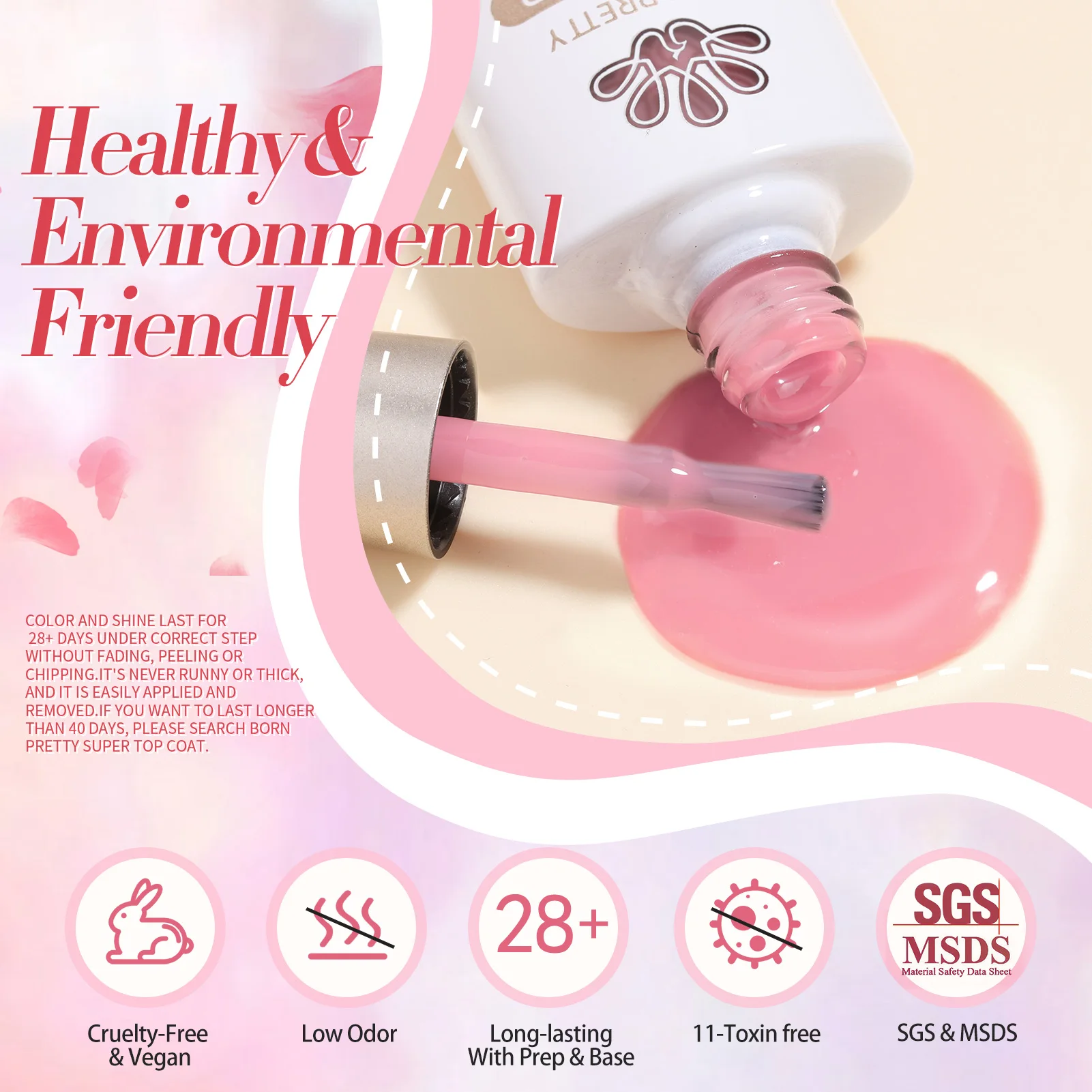 BORN PRETTY Milky Pink Jelly Nude Gel Nail Polish Set 6 Transparent Colors Sheer Gel Nail Kit for Salon and Nails DIY at Home