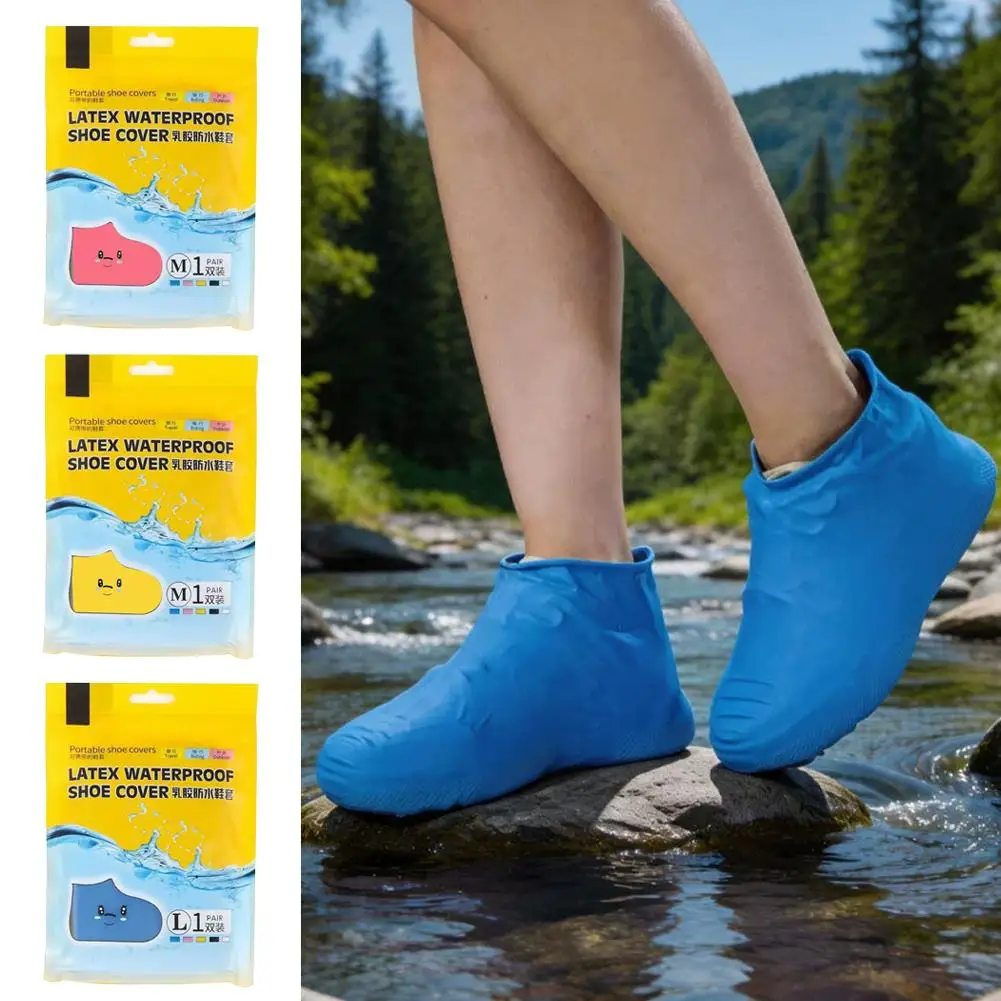 Waterproof Silicone Shoe Cover Thickened Latex Rain Boots Anti Slip Reusable Overshoes Portable Outdoor Rainy Day Protector