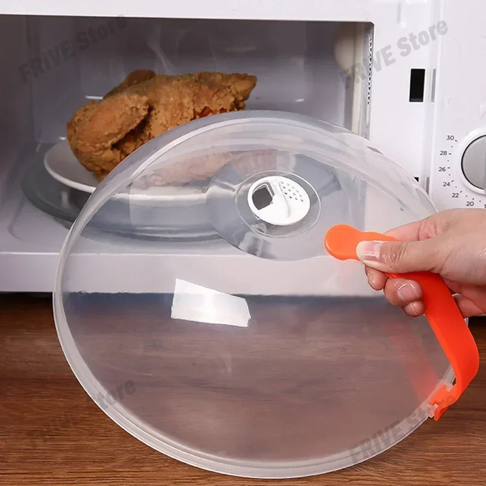 The Third Generation Microwave Splash Cover Thickened Transparent Splash-proof Cover with Handle BPA-free Plate Food Cover