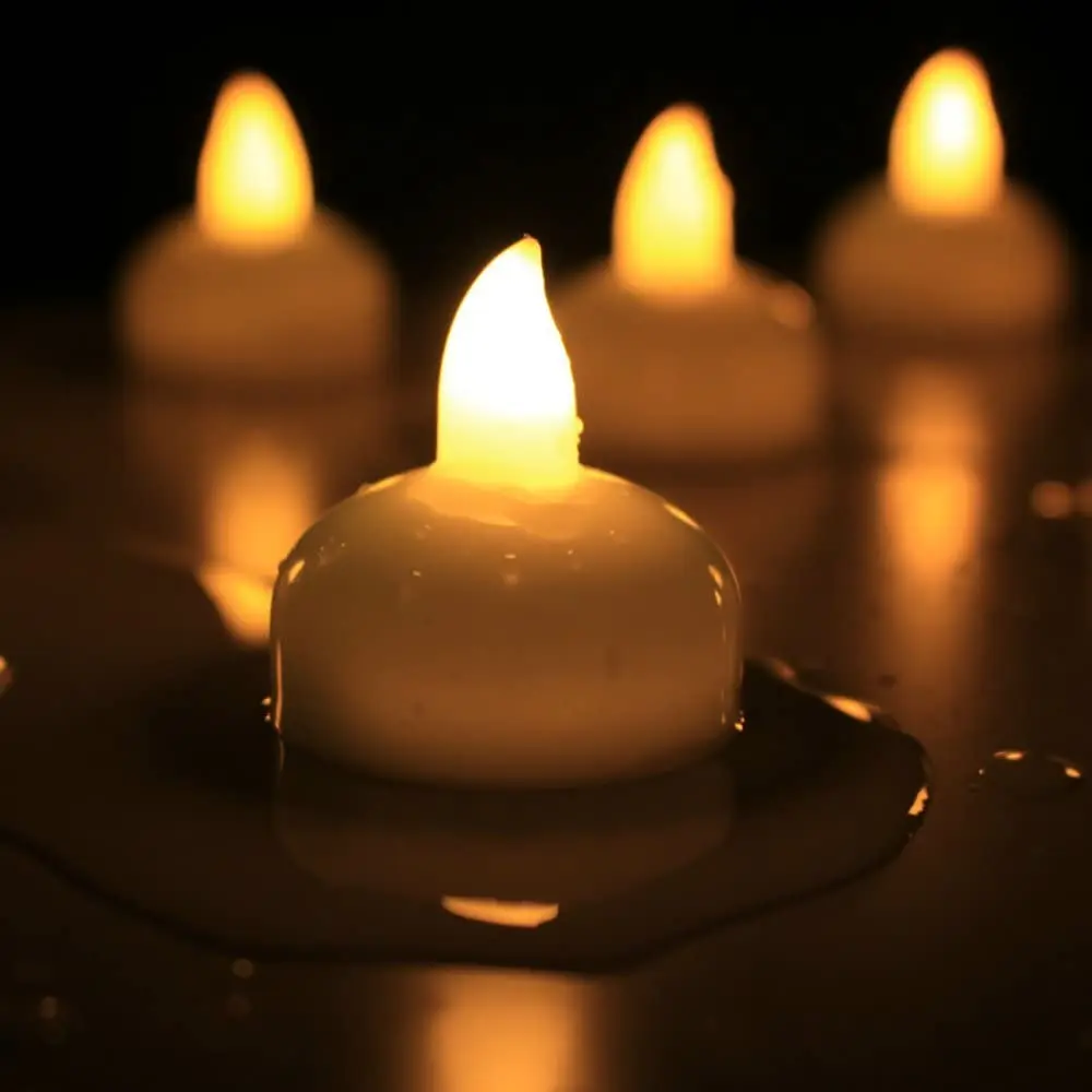 48pcs Flutuante LED Tea Light Flicke Eletrônico LED Vela Bateria Flutuante Na Água Tealight Para Decoração De Festa De Casamento