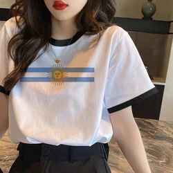 Vintage Argentina Flag T Shirt Women Kawaii 2022 Funny Tshirt Fashion Unisex Tops Aesthetic Clothing Streetwear Graphic Female