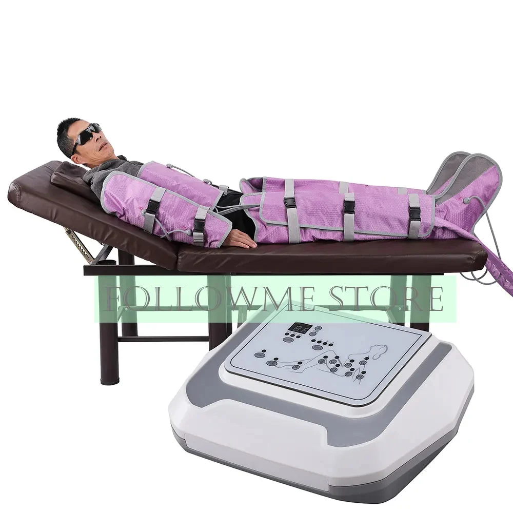 

Professional Pressotherapy Machine Purple Lymphatic Massage Device Arms Shoulders Belly Legs Waist Air Compression Foot Pump