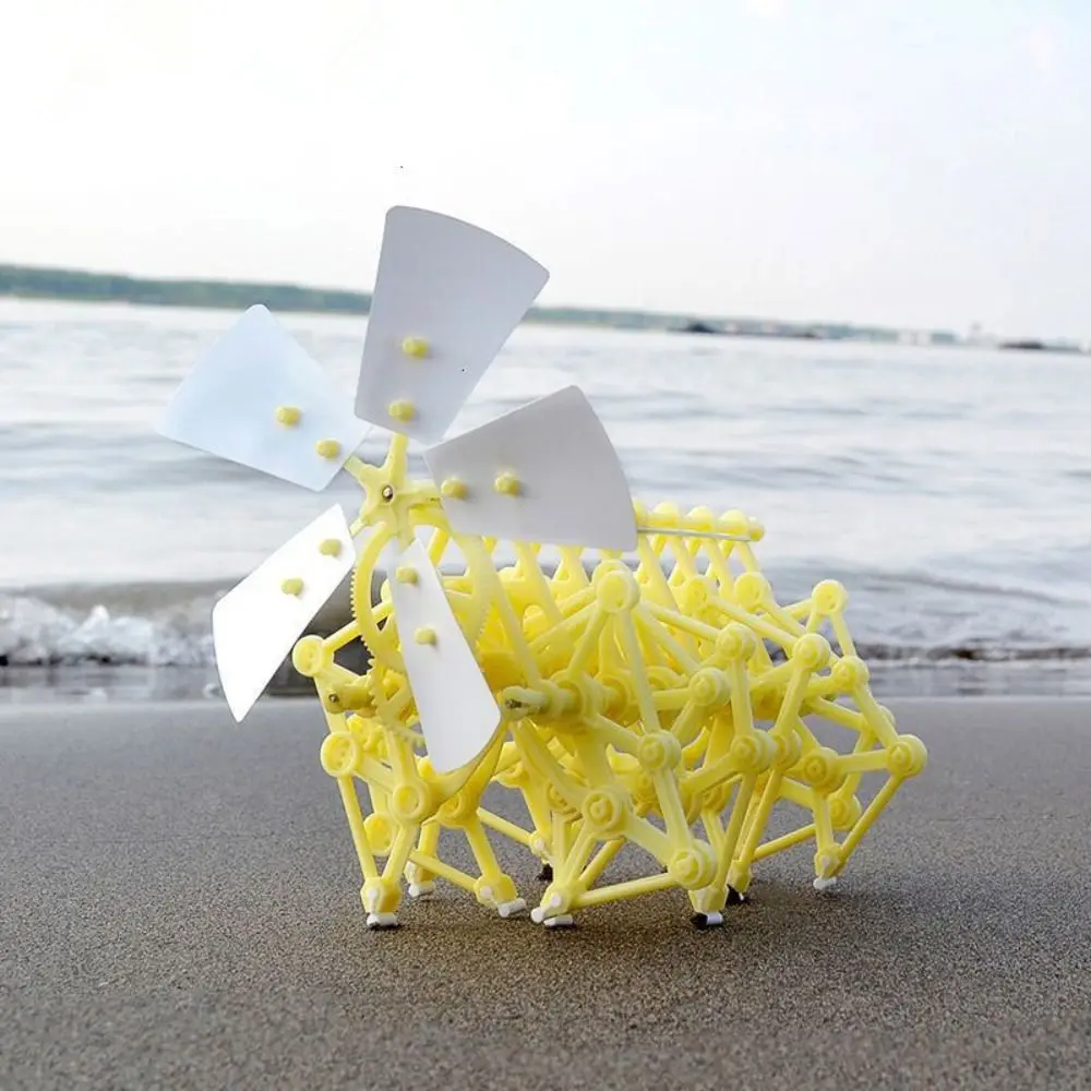 Creative DIY Toy Robot Interesting Wind Powered Wind Energy Powered Toy Educational Features Mini Strandbeest Model Gift
