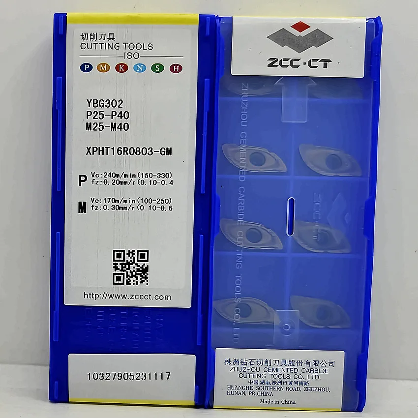 ZCC.CT XPHT16R0803-GM YBG302/XPHT20R10T3-GM YBG302/XPHT25R1204-GM YBG302 XPHT CNC CARBIDE INSERTS 10PCS/BOX