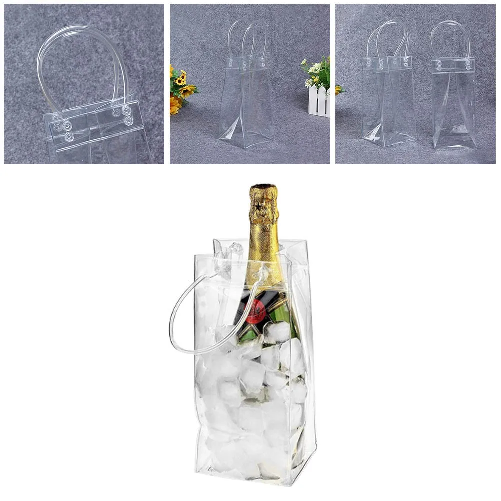 Reusable Cool Cooler Pack Bag Ice Bag Wine Beer Champagne Bucket Drink Bottle Cooler Chiller Foldable Carrier