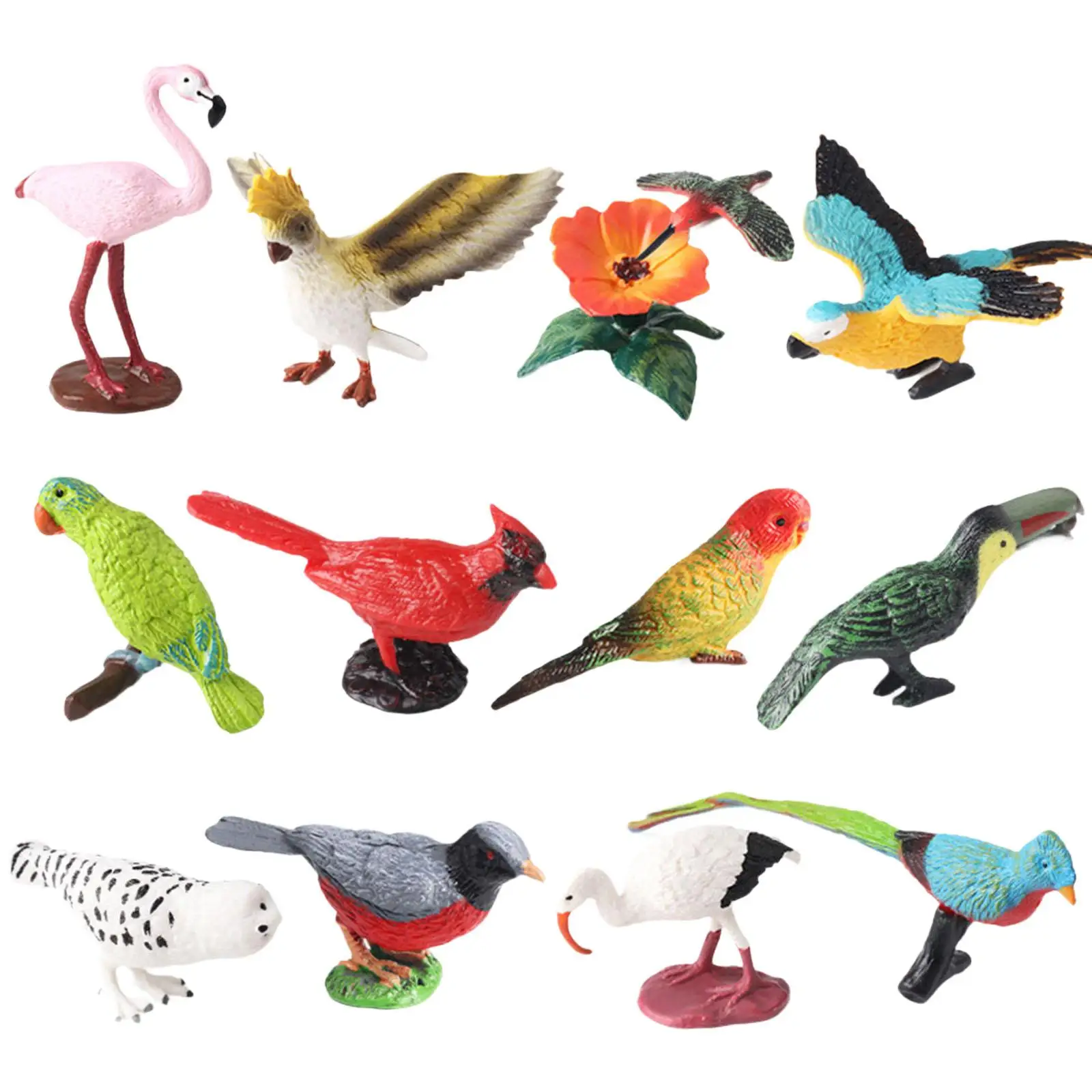 โมเดลสัตว์เหมือนจริง 4x12 ชิ้นสำหรับของเล่นเพื่อการศึกษา ของสะสม ของชำร่วยงานปาร์ตี้