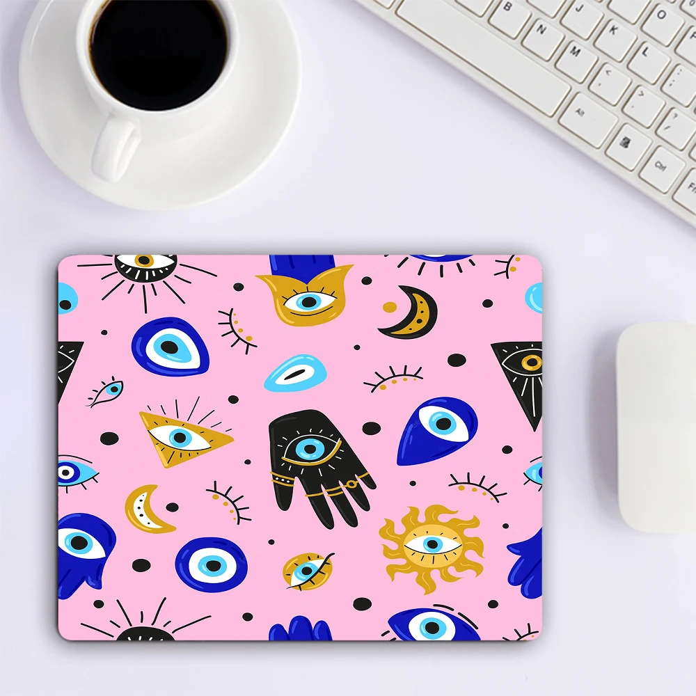 Evil Eyes Pattern Small Mouse Pad Computer Gaming Accessories Keyboard Mouse Mat XXL Laptop Office Desk Pad PC Gamer Mousepad