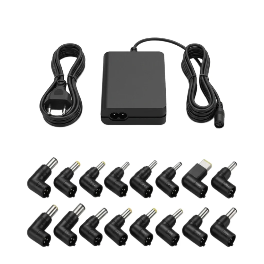 Universal Laptop Charger 16 DC Tips USB 2.4A Output Multi-Volt Power Adapter Compatible with HP Lenovo Acer Asus Samsung