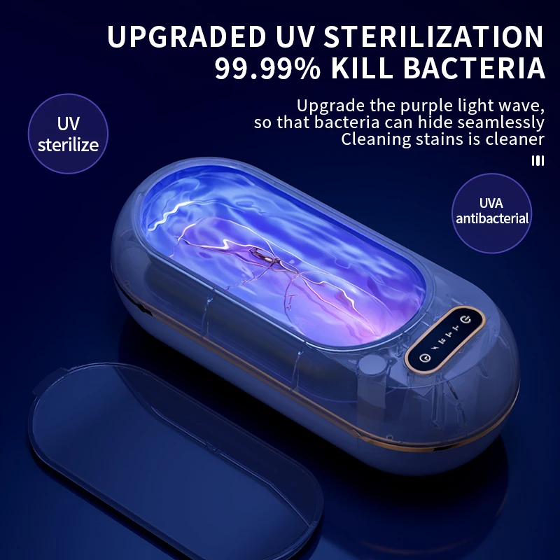 JUSTLANG-máquina de limpieza multifuncional de 47KHZ, limpiador ultrasónico de relojes y joyas de vidrio, vibración de alta frecuencia 360 °   Profundo claro