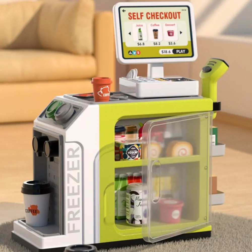 Role Play Cash Register Toy Calculator Play House Simulation Coffee Machine Educational Supermarket Vending Cabinet Girls Gifts