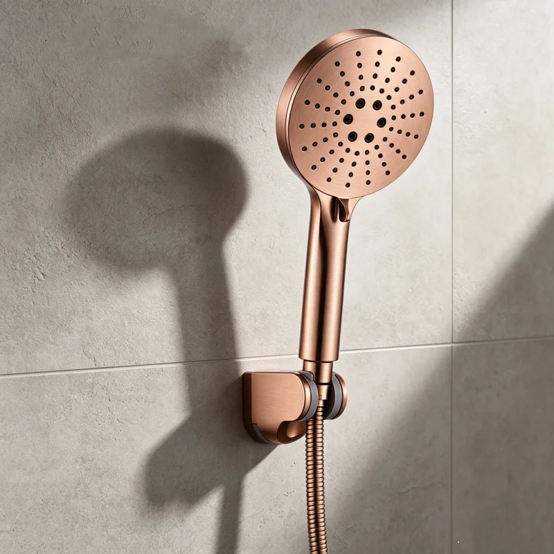 Brushed Gold ABS High Pressure Hand Shower Head with 1.5M Stainless Steel Hose Water Saving Handshower Shower Bracket Accessor