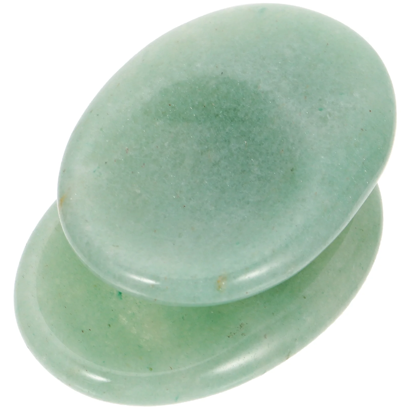 

2 Pcs Natural Jade Thumb Stones for Face Body Scraping Massage Tools Mini Gemstone Pressure Relief Anxiety Worry Portable Skin