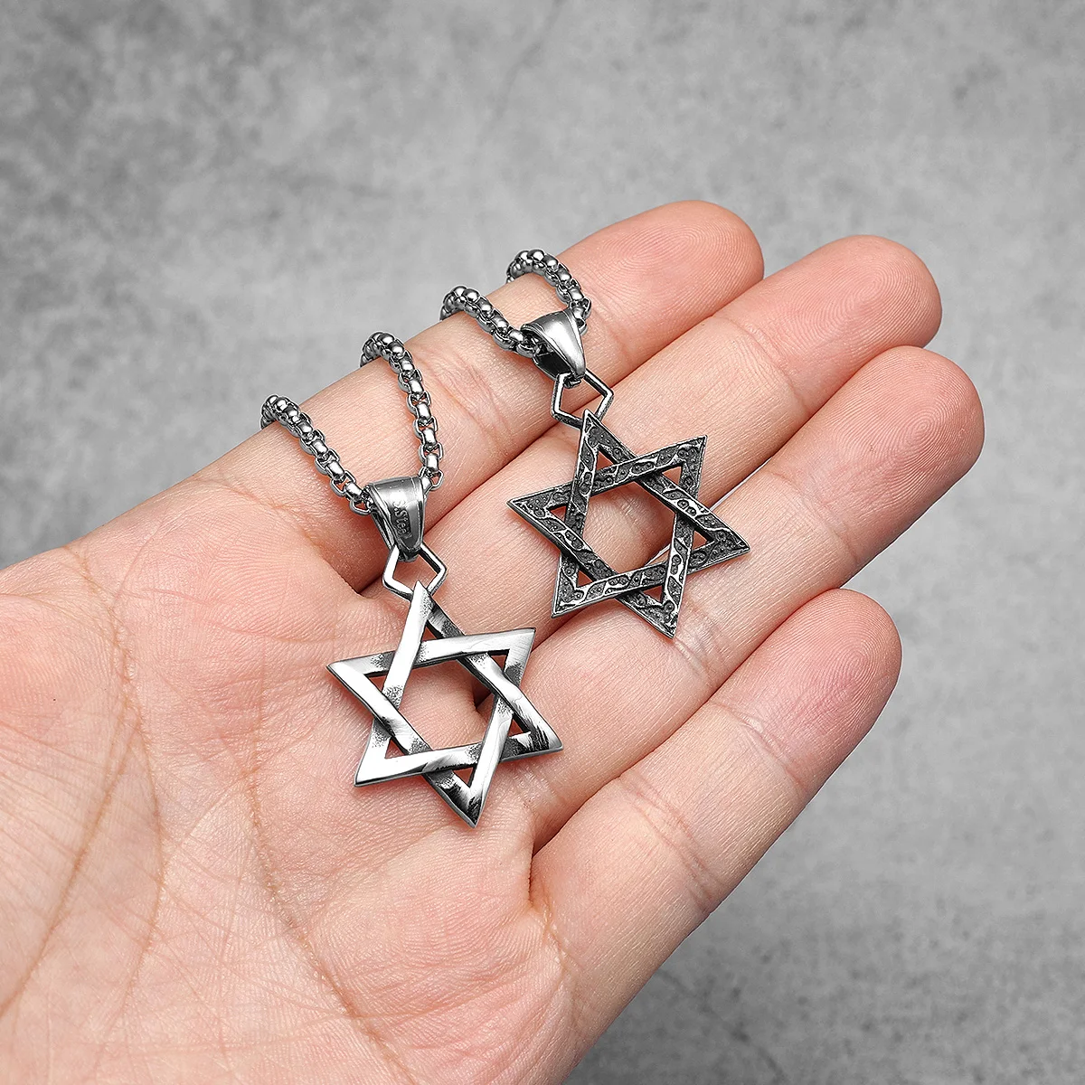 Star Of David Seal of Solomon Stainless Steel Men Necklaces Pendant Chain Punk For Women Fashion Jewelry Gifts Wholesale