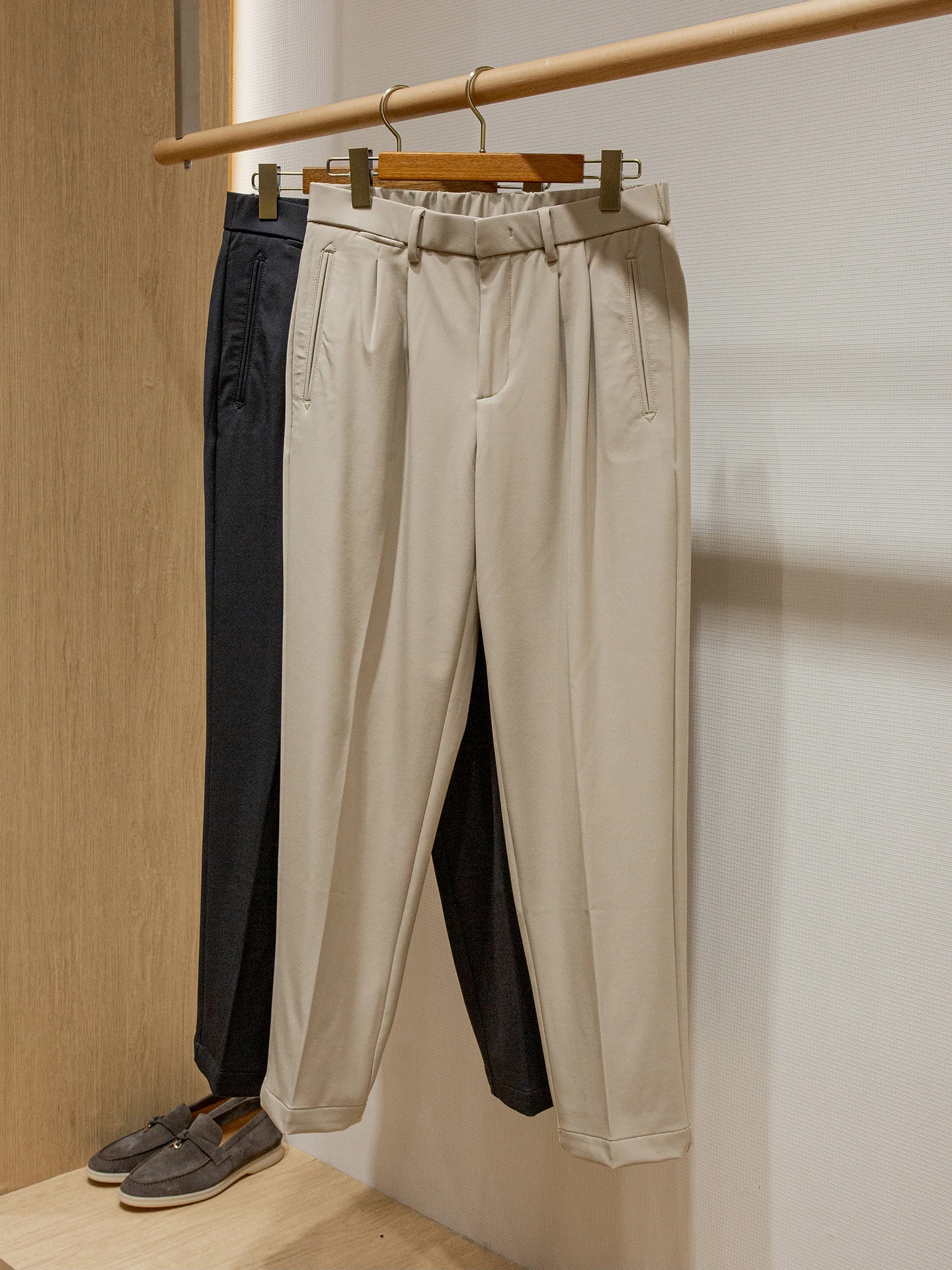 

Мужские повседневные брюки из смесового шелка Modal 8500 TF, прямого кроя, с застежкой-молнией, удобные, легкие