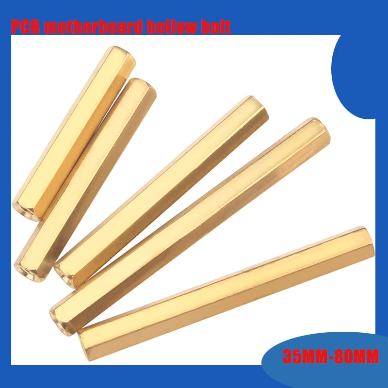 

50Pcs M3 M4 M5 M6 Brass Hex Male Female Standoff Pillar Stud Mount Spacer Hexagon PCB Motherboard Hollow Bolt Screw 35mm-80mm