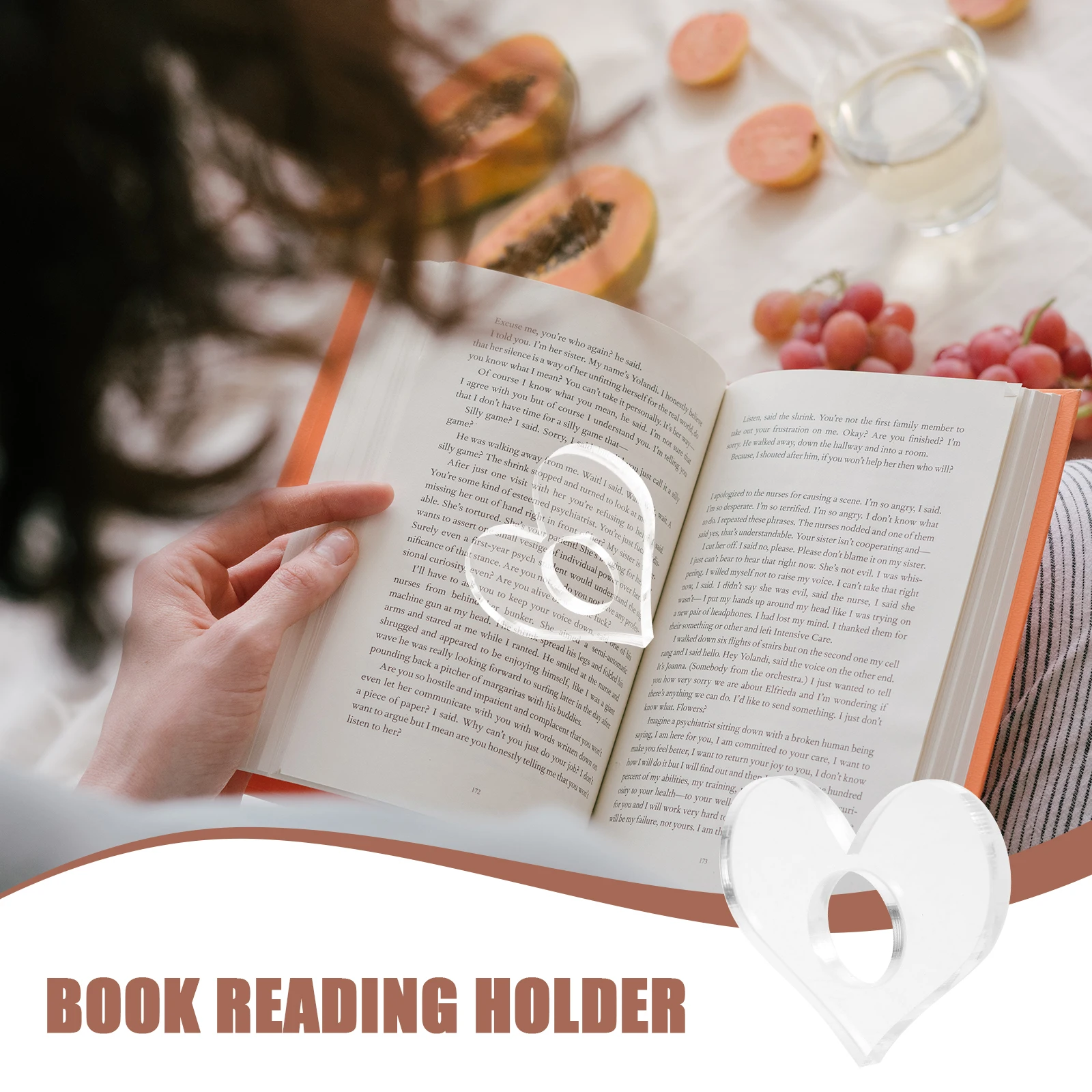 

4 Pcs Heart Shaped Thumb Bookmarks Transparent Acrylic Reading Accessories Portable Page Holders for Books Bookmark Thumb Rings