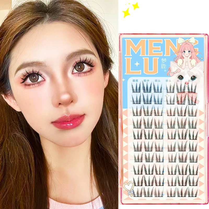 Manga Eyelashes Extension fox eye's tapered Lash individual Cluster Lashes Manhua Eyelashes Elf Little Devil Eyelash Y2K makeup