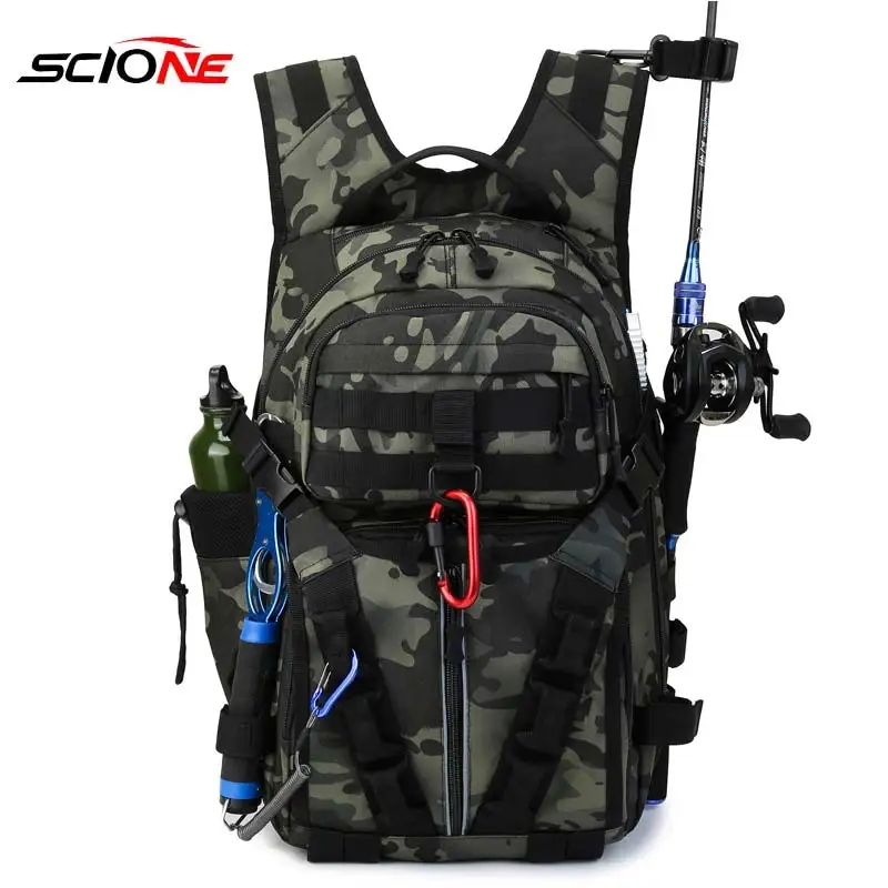 Fishing Lure Rod Box Bag Camping Climbing Backpack Hunting Multi-function Tactical Men Bags Fishing Shoulder Bag X175+G