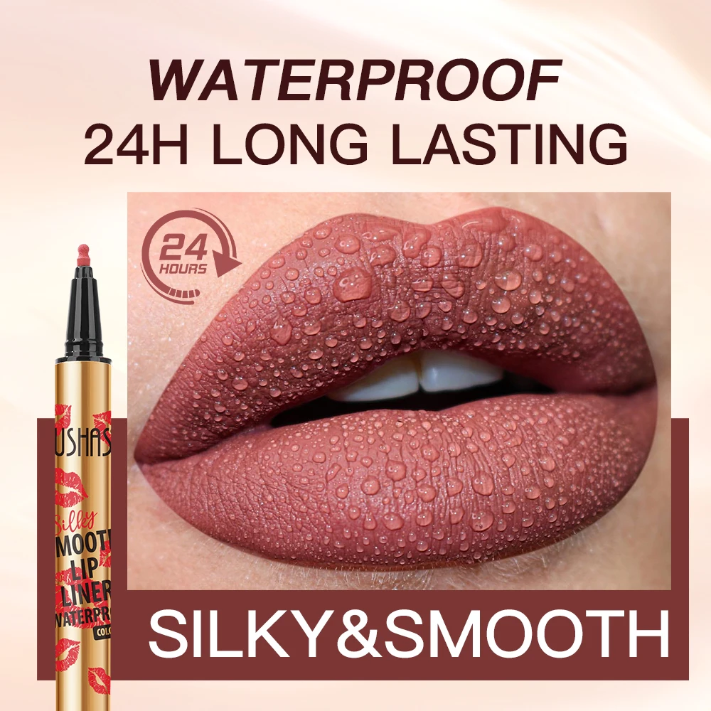 Ensemble de crayons à lèvres mats lisses Ushas, ensemble de couleurs à lèvres imperméables et résistantes à la sueur, longue durée 24 heures, ne se décolore pas