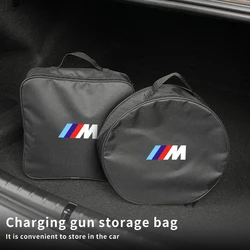 Waterproof Car Charging Gun Storage Bag New Energy Auto Charger Cable Trunk Organizer Box Accessories For BMW i3i4 G08 IX3 X1 X5