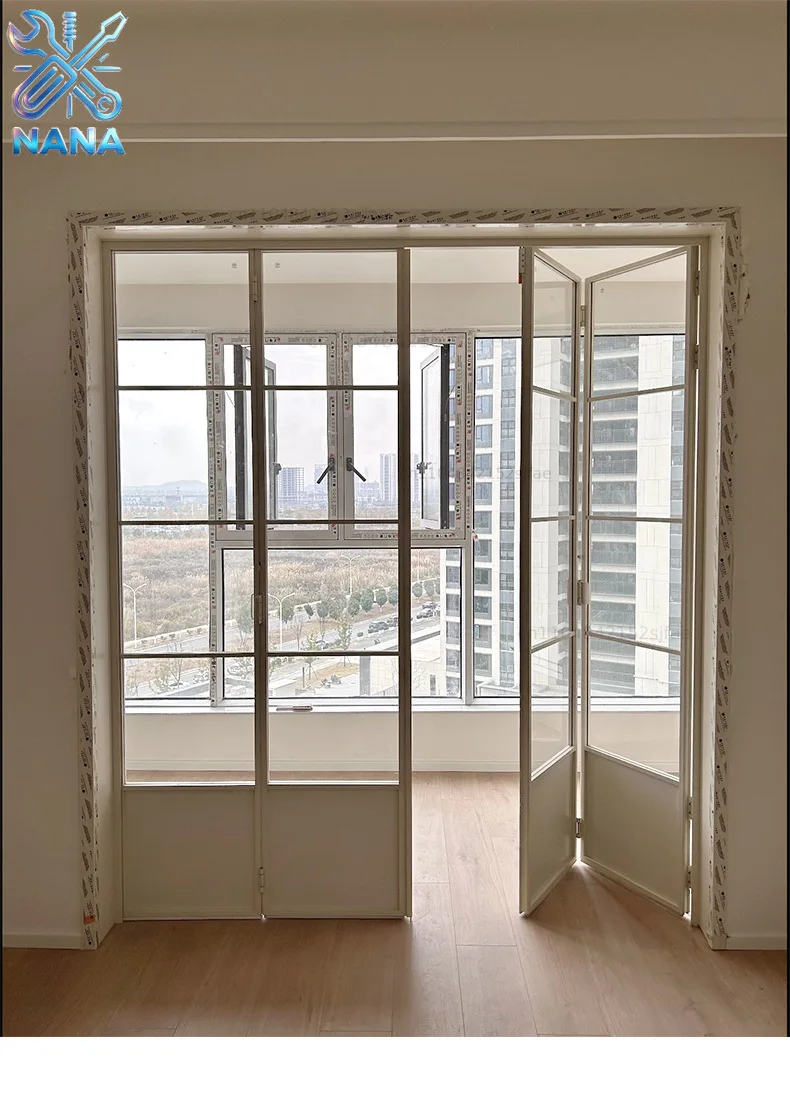Customized Cross-border hot-selling extremely narrow folding door foreign trade aluminum alloy minimalist glass door