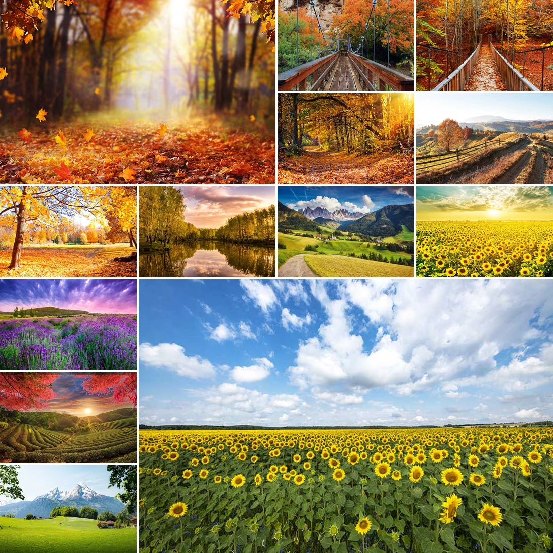

MOON.QG Autumn Decor Backdrop Wheat Sunflower Fields Background Wedding Photozone Wall Shooting Props Party Decorations Kids