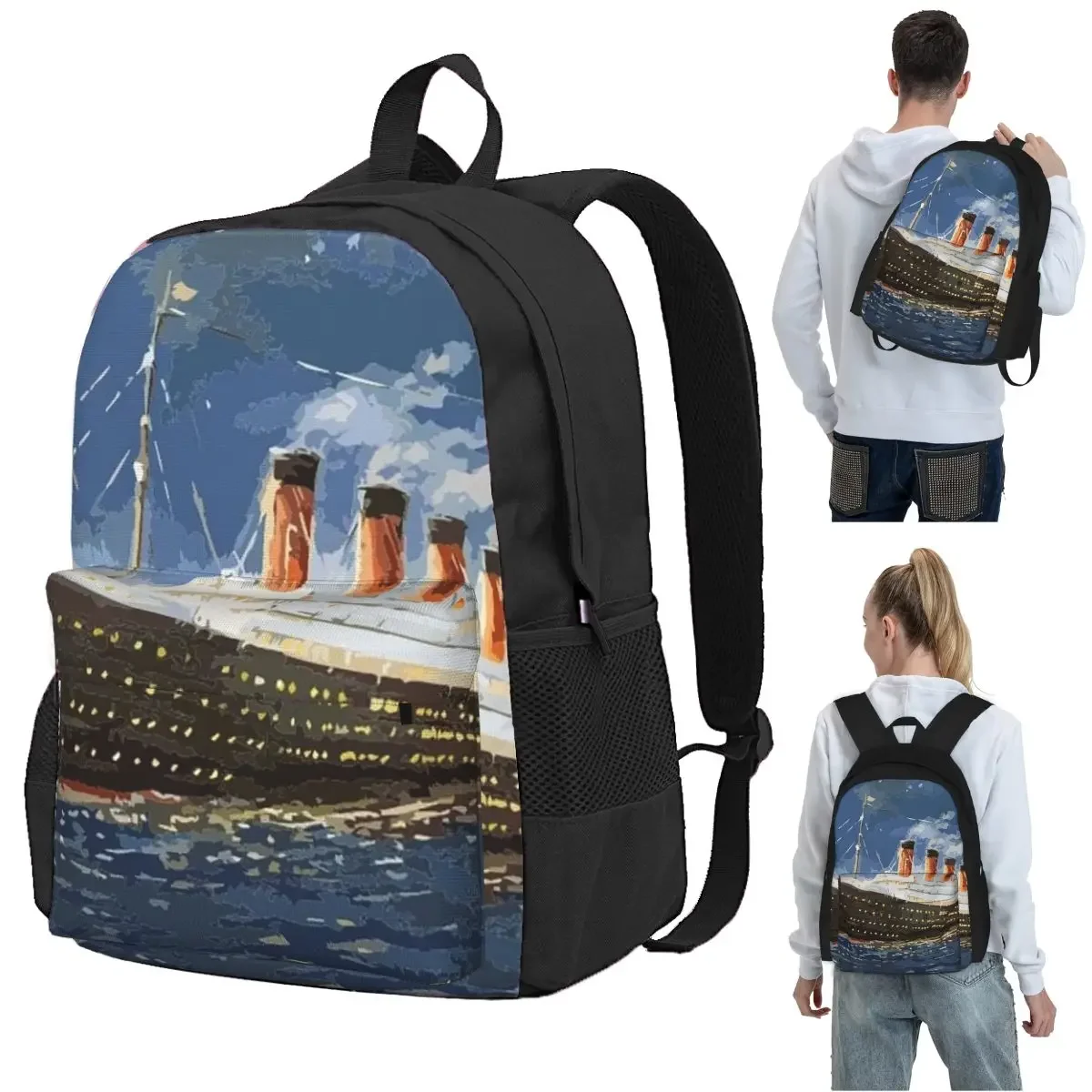 The Most Popular Ship Of All Times, Titanic. Backpack Student BookBag Kids School Bag Laptop Shoulder Bags for Men Women