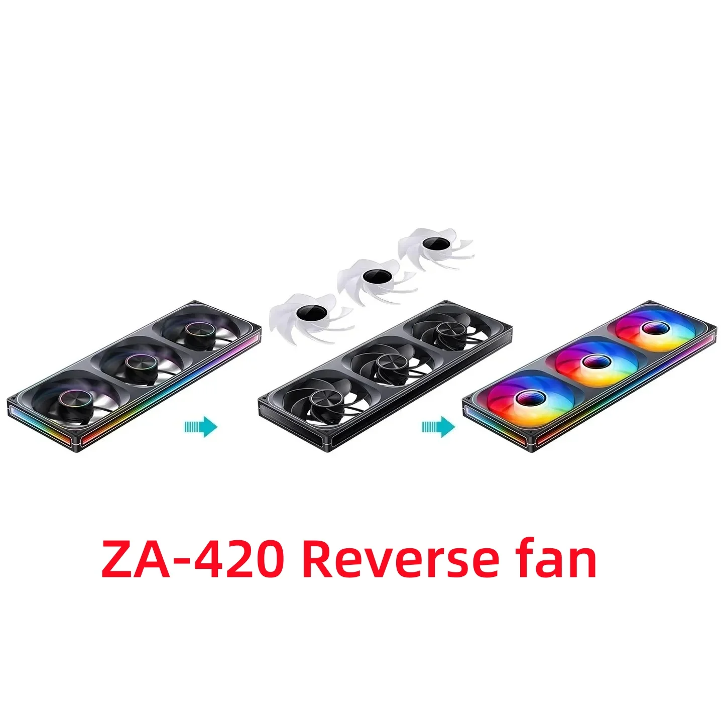 Jonsbo ZA-420/140 Computer Case Fan DIY Uitwisseling 2 Sets Fan Blades 5V ARGB 140mm PWM Reverse Combinatie Koelventilator