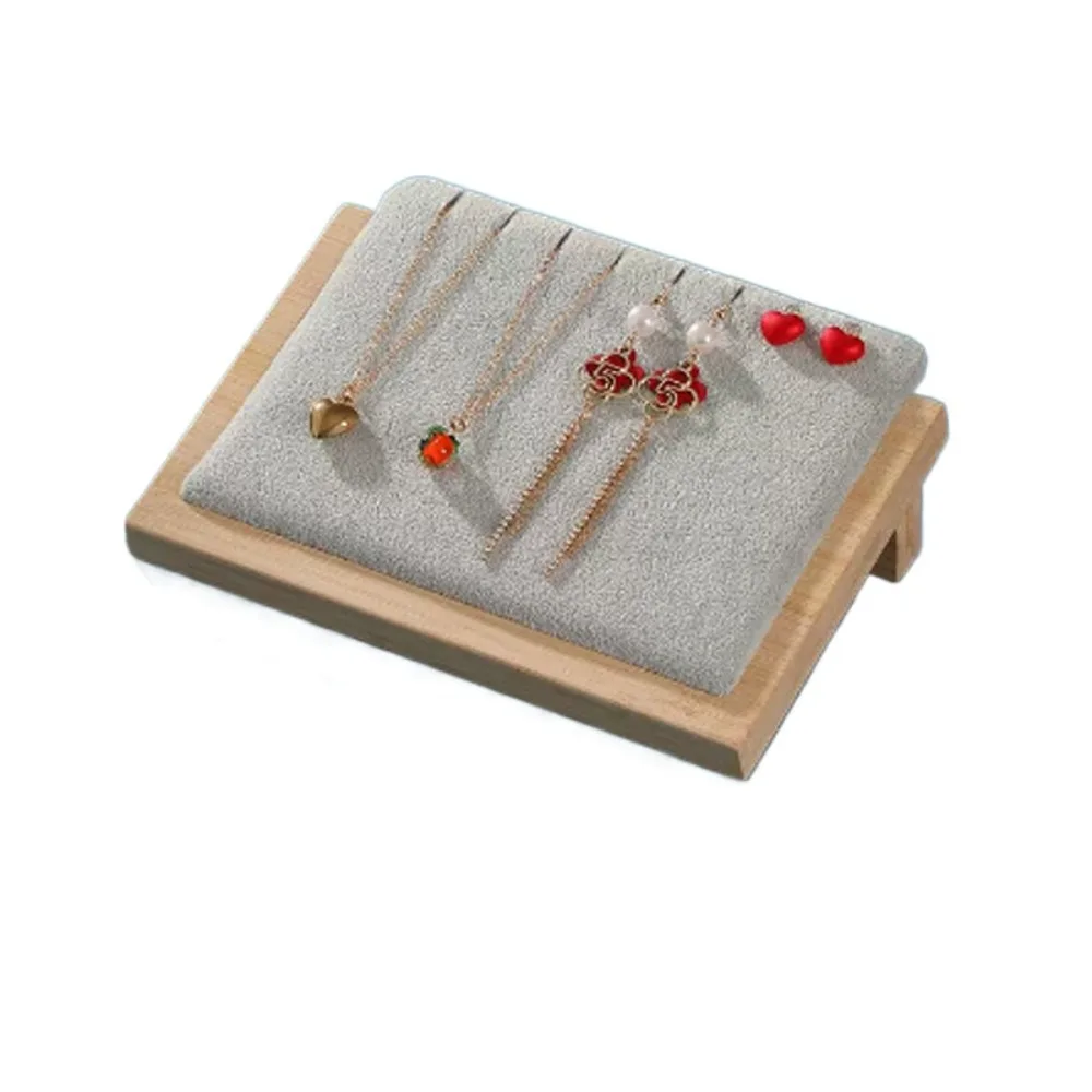 

New Beveled Necklaces Display Atand Wooden Photography Props Pendant Display Portable Jewelry Collection Rack