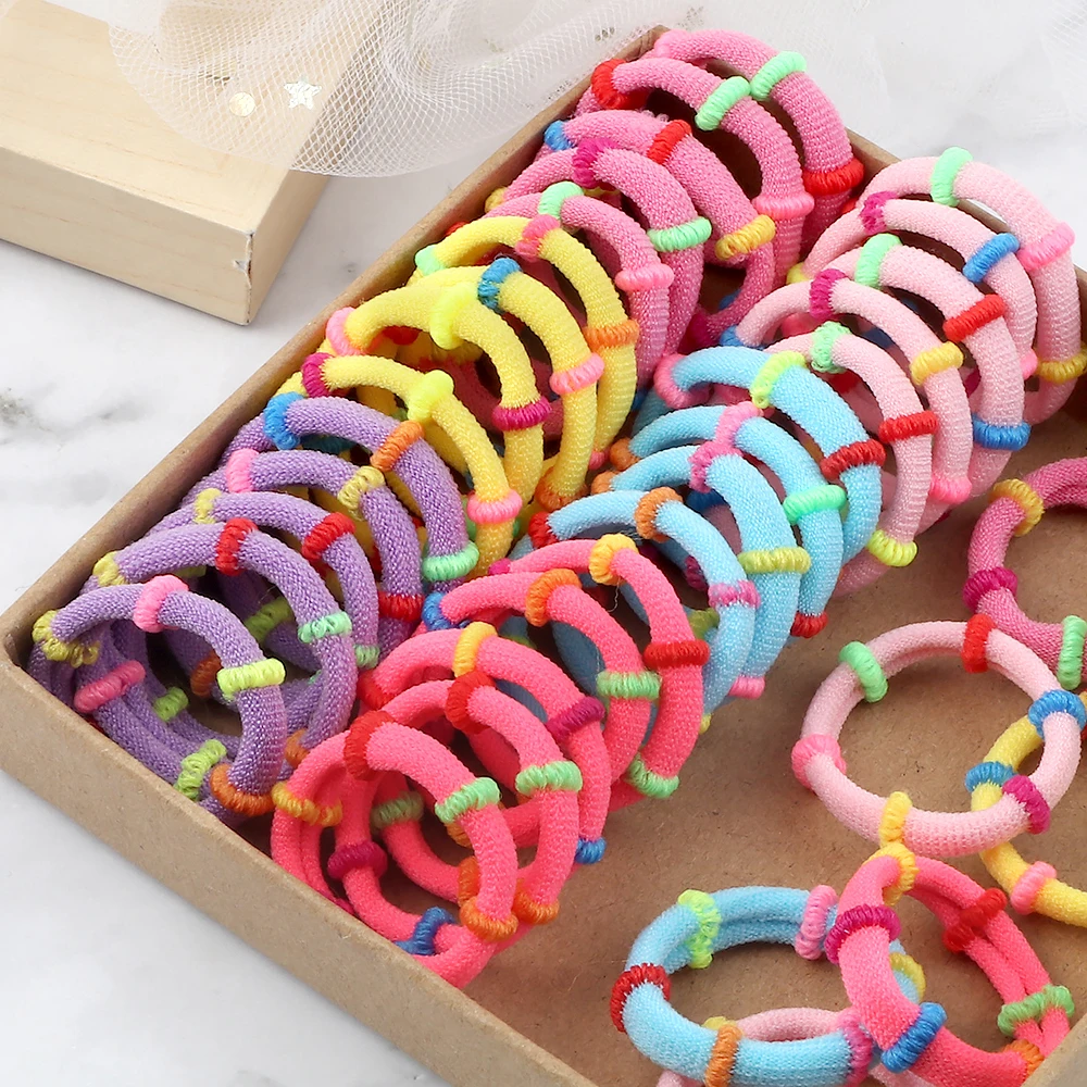 200PCS 3cm Kids Baby Small Hair Bands Elastic Candy Colors Hair Ties Colorful Headband Hair Accessories Headwear Wholesale Gifts